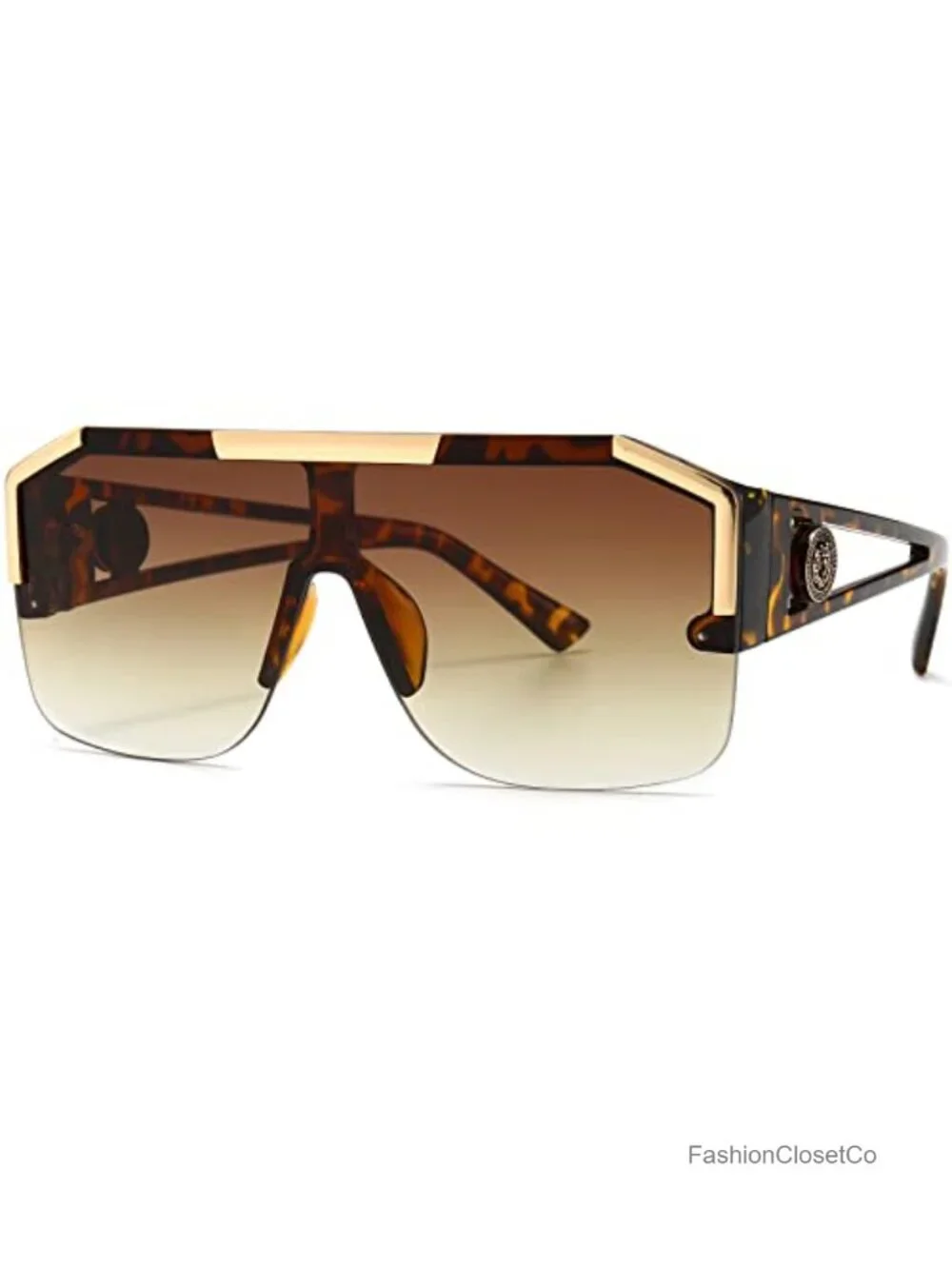 Oversized Square Shield Sunglasses One Lens Retro Shades Unisex
